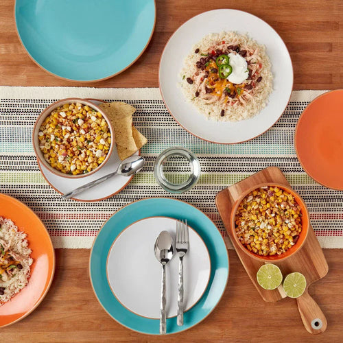 12pc Stoneware Dinnerware Set Orange