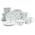 Empress Bouquet Decorated Porcelain Dinnerware Plates and Bowls Set - Blue Fl...