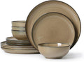 Dinnerware Sets for 4, 12 Pieces Handpainted Stoneware Plates and Bowls