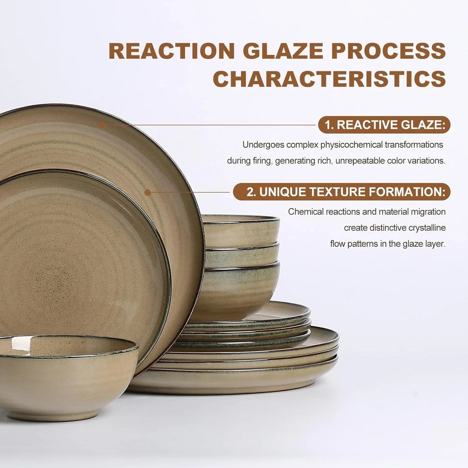 Dinnerware Sets for 4, 12 Pieces Handpainted Stoneware Plates and Bowls